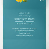 エレガントカスタマイズ結婚花 三つ折り招待状 (内部中)