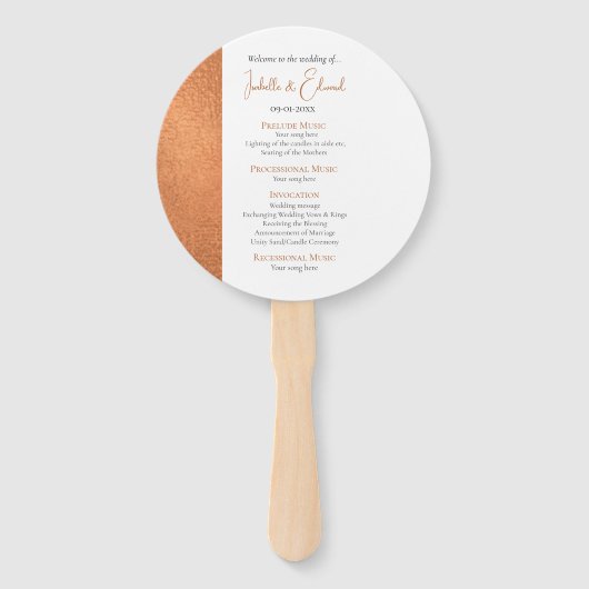 エレガントカスタマイズ銅箔の結婚式 ハンドファン (正面)