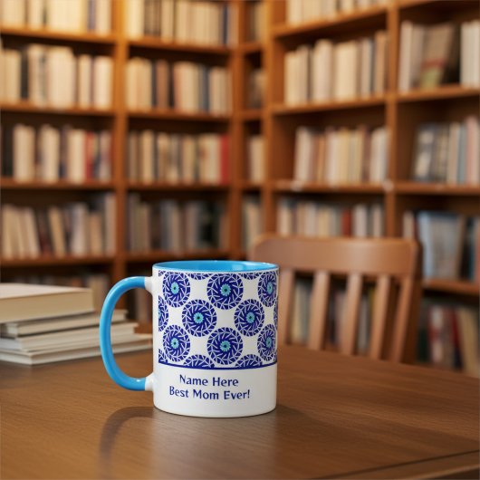 エレガントカスタマイズ青の悪の目の幾何学的パターン マグカップ