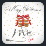 エレガントカスタマイズChristmas Cookie Giftスタンプ スクエアシール<br><div class="desc">自分のカスタマイズクッキーのステッカー与えを作成する！こカスタマイズのギフトのラベルは、ステックリッククの下にあるカスタマイズボタンにYOURの名前を付け、ガイドツールを使って下にYOURの名前を入力する。あなたの休日のクッキーに愛情のある個人touchを追加！</div>