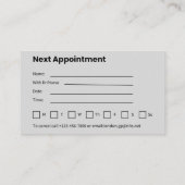 エレガントカスタムアポイントメントカード 予約カード (裏面)