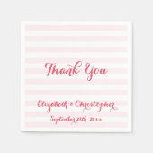 エレガントカスタムウェディングサンキューピンクペーパーナプキン スタンダードカクテルナプキン (正面)