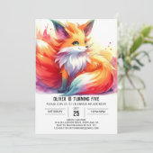 エレガントカスタムキツネ誕生日 招待状 (スタンド正面)