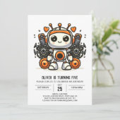 エレガントカスタムギアロボット誕生日 招待状 (スタンド正面)