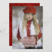 エレガントカスタムクリスマス写真カード シーズンカード (正面/裏面)