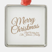 エレガントカスタムクリスマス・ホリデー・ファミリー名 メタルオーナメント (正面)
