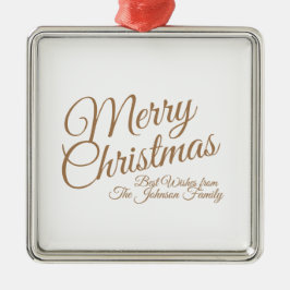 エレガントカスタムクリスマス・ホリデー・ファミリー名 メタルオーナメント