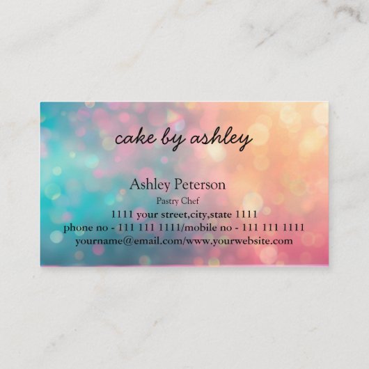 エレガントカスタムケーキデザイン飾 名刺 (裏面)