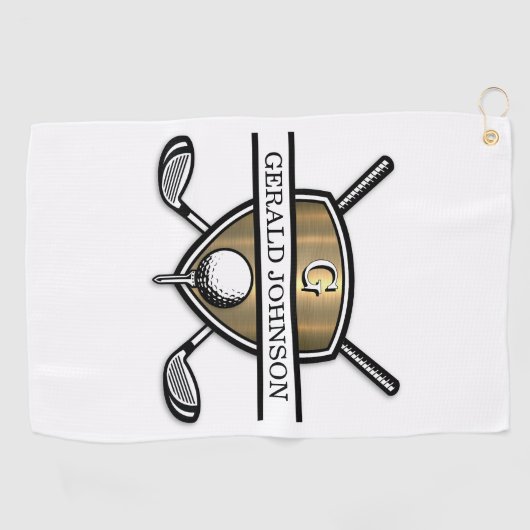 エレガントカスタムゴルフモノグラムデザイン ゴルフタオル (横)