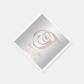 エレガントカスタムシルバーグレイバラ結婚金ゴールドのナプキ スタンダードカクテルナプキン (角)