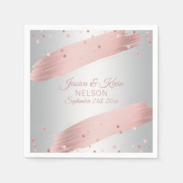 エレガントカスタムシルバーグレイバラ結婚金ゴールド スタンダードカクテルナプキン