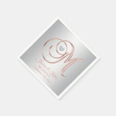 エレガントカスタムシルバーグレイバラ結婚金ゴールド スタンダードカクテルナプキン (角)