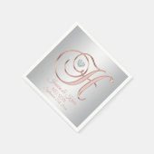 エレガントカスタムシルバーグレイバラ結婚金ゴールド | H スタンダードカクテルナプキン (角)