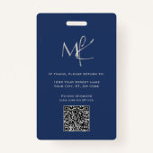 エレガントカスタムシルバーネイビーブルー社員 バッジ (裏面)