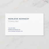 エレガントカスタムシルバーモノグラムネイビーブルービジネス 名刺 (正面)