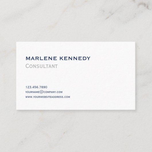 エレガントカスタムシルバーモノグラムネイビーブルービジネス 名刺 (正面)