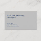 エレガントカスタムシルバーモノグラムネイビーブルービジネス 名刺 (正面)