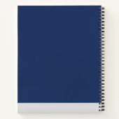 エレガントカスタムシルバーモノグラムネイビーブルー ノートブック (裏面)