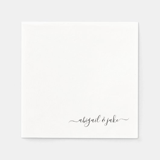 エレガントカスタムスクリプト名のナ結婚プキン スタンダードカクテルナプキン (正面)