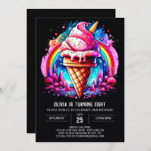 エレガントカスタムスクープ誕生日 招待状 (正面/裏面)