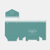 エレガントカスタムティール(緑がかった色)結婚ハート愛用ボックス フェイバーボックス (折り畳みなし)