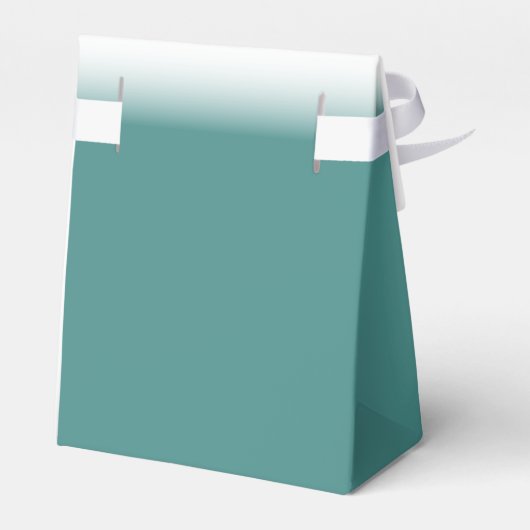 エレガントカスタムティール（緑がかった色）結婚ハート愛用ボックス フェイバーボックス (裏面サイド)