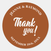 エレガントカスタムテラコッタサンキュー結婚式の引き出物 ラウンドシール (正面)