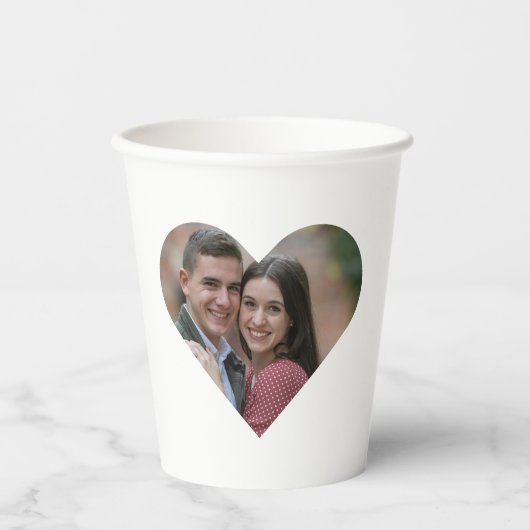 エレガントカスタムハート結婚写真 紙コップ (正面)