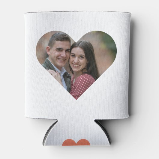 エレガントカスタムハート結婚写真 缶クーラー (正面)
