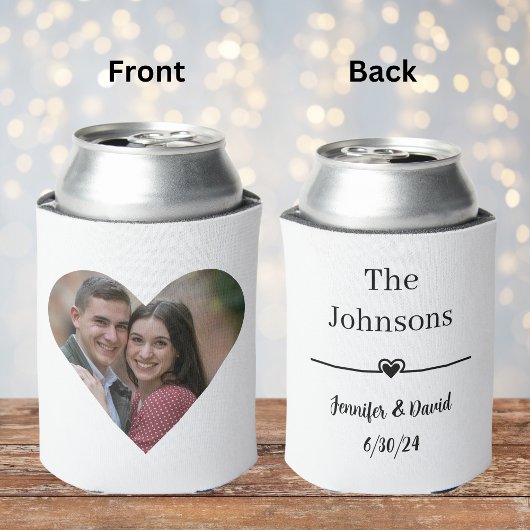 エレガントカスタムハート結婚写真 缶クーラー