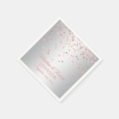 エレガントカスタムバラ金ゴールド紙吹雪&グレイ結婚ズ スタンダードカクテルナプキン (角)