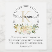 エレガントカスタムファミリ名フローラ ワインラベル (シングルラベル)