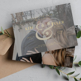 エレガントカスタムフェイク写真モダン結婚vellum's セーブザデート