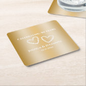 エレガントカスタムフェイク金ゴールド50結婚周年 スクエアペーパーコースター (アングル)