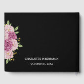 エレガントカスタムフォトブラック結婚ズ ゲストブック (裏面)