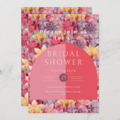 エレガントカスタムフローラブライダルシャワー 招待状 (正面/裏面)