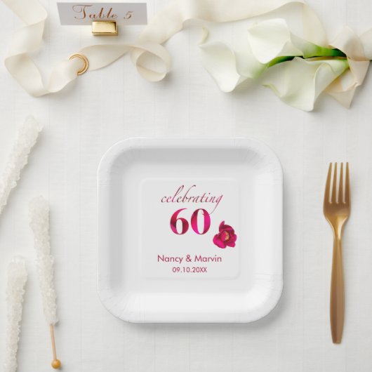 エレガントカスタムフローラ60周年記念 ペーパープレート (ウェディング)