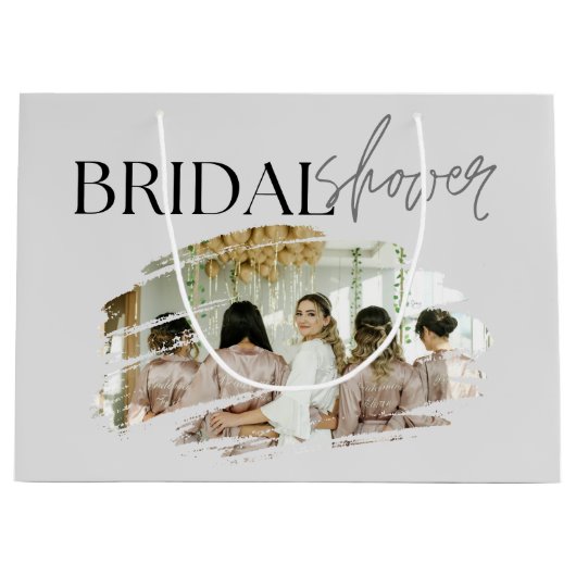 エレガントカスタムブライダルシャワー ラージペーパーバッグ (正面)