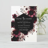 エレガントカスタムブルグンディ結婚ズ セーブザデート (スタンド正面)