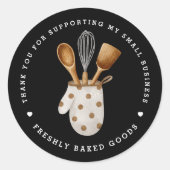エレガントカスタムベーカリーありがとうステッカー ラウンドシール (正面)