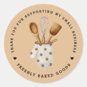 エレガントカスタムベーカリーありがとうステッカー ラウンドシール (正面)