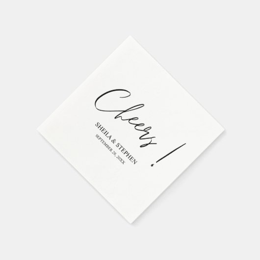 エレガントカスタムミニマル結婚応援カクテル スタンダードカクテルナプキン (角)