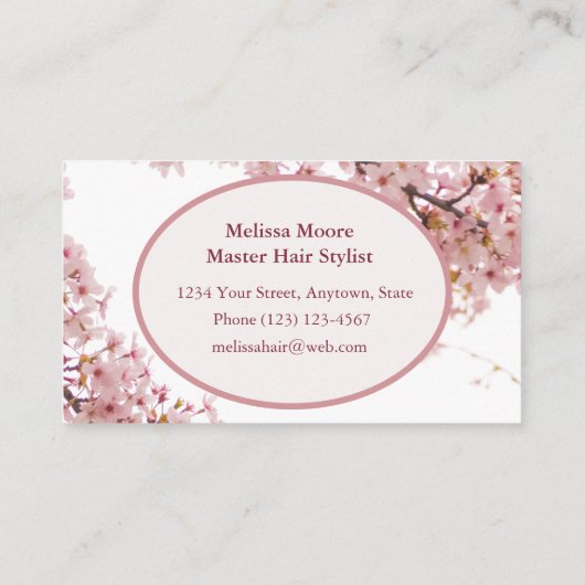 エレガントカスタムモノグラムピンク 名刺 (裏面)