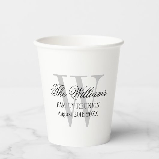 エレガントカスタムモノグラムファミリー懇親会パーティー 紙コップ (正面)