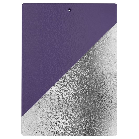 エレガントカスタムモノグラム金属紫銀 クリップボード (裏面)