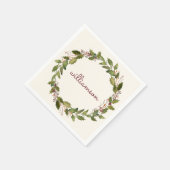 エレガントカスタムリースヴィンテージスクリプト スタンダードカクテルナプキン (角)