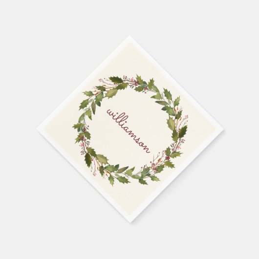 エレガントカスタムリースヴィンテージスクリプト スタンダードカクテルナプキン (角)