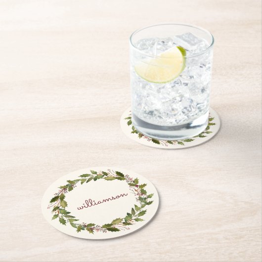 エレガントカスタムリースヴィンテージ ラウンドペーパーコースター (インサイチュ)