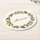 エレガントカスタムリースヴィンテージ ラウンドペーパーコースター (アングル)