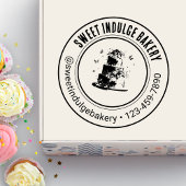 エレガントカスタムロゴ名ベーカリー セルフインキングスタンプ